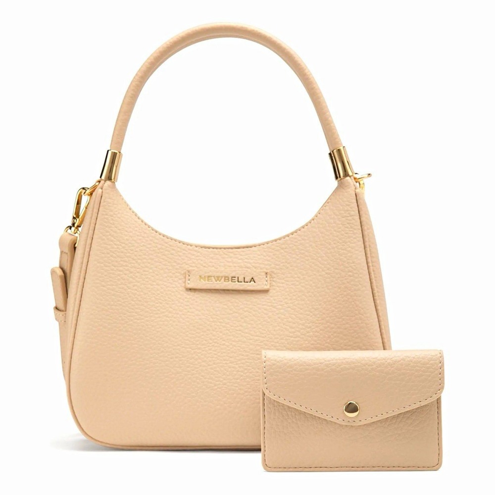 NEWBELLA Beige/Cream Crossbody Top Handle Bag w/ Wallet, Magnetic Closure